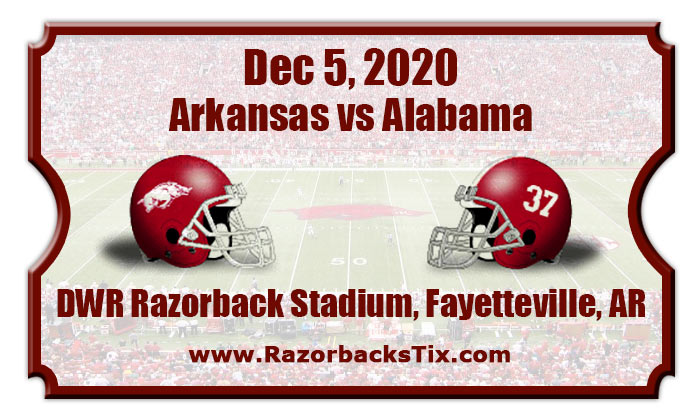 Arkansas Razorbacks vs Alabama Crimson Tide Football Tickets  12/12/20
